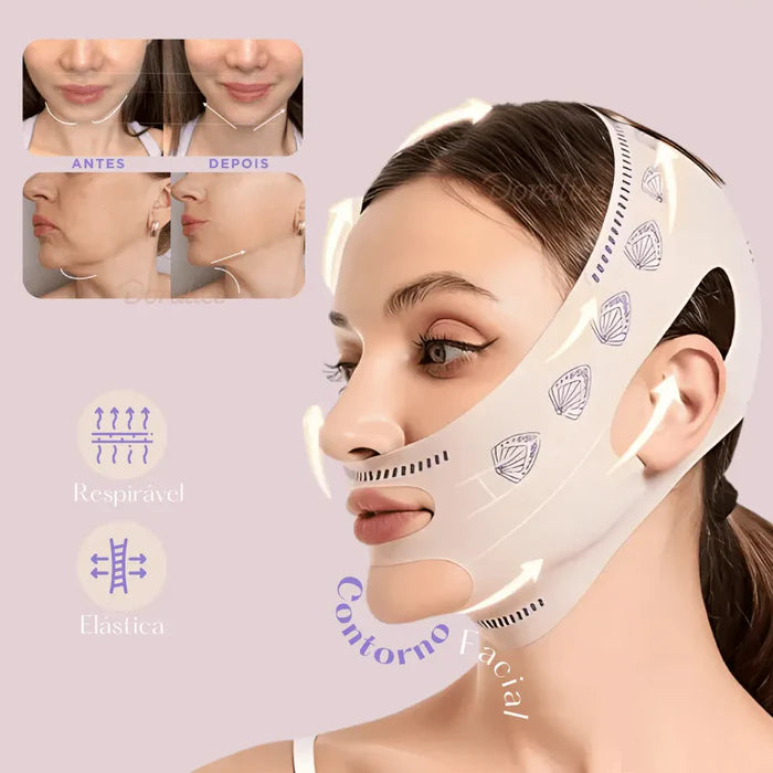 Máscara de Contorno Facial [Suaviza Rugas, Papada e Modela o Rosto]