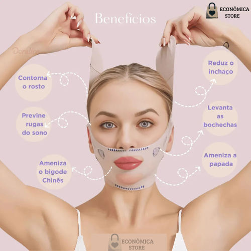 Máscara de Contorno Facial [Suaviza Rugas, Papada e Modela o Rosto]
