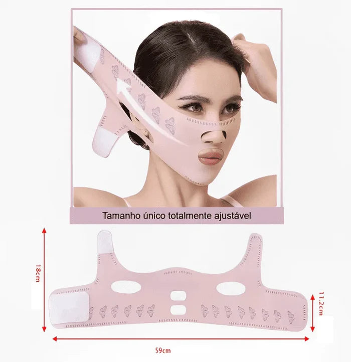 Máscara de Contorno Facial [Suaviza Rugas, Papada e Modela o Rosto]